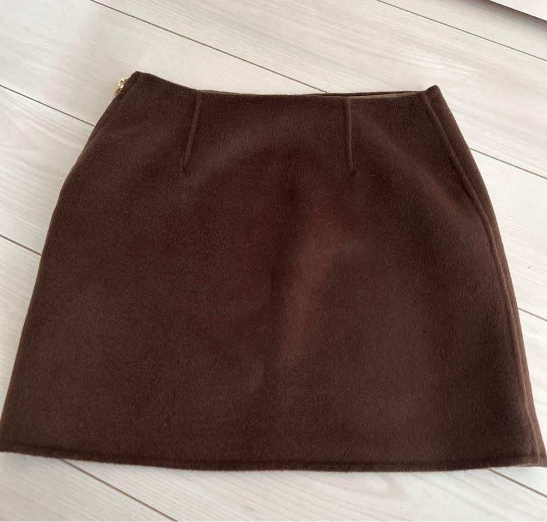 u-big Saki collaborationウールダブルフェイスミニスカート