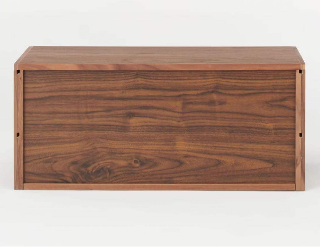 スチールユニットシェルフ用 ボックス 引出し2段 ウォールナット材突板　無印良品