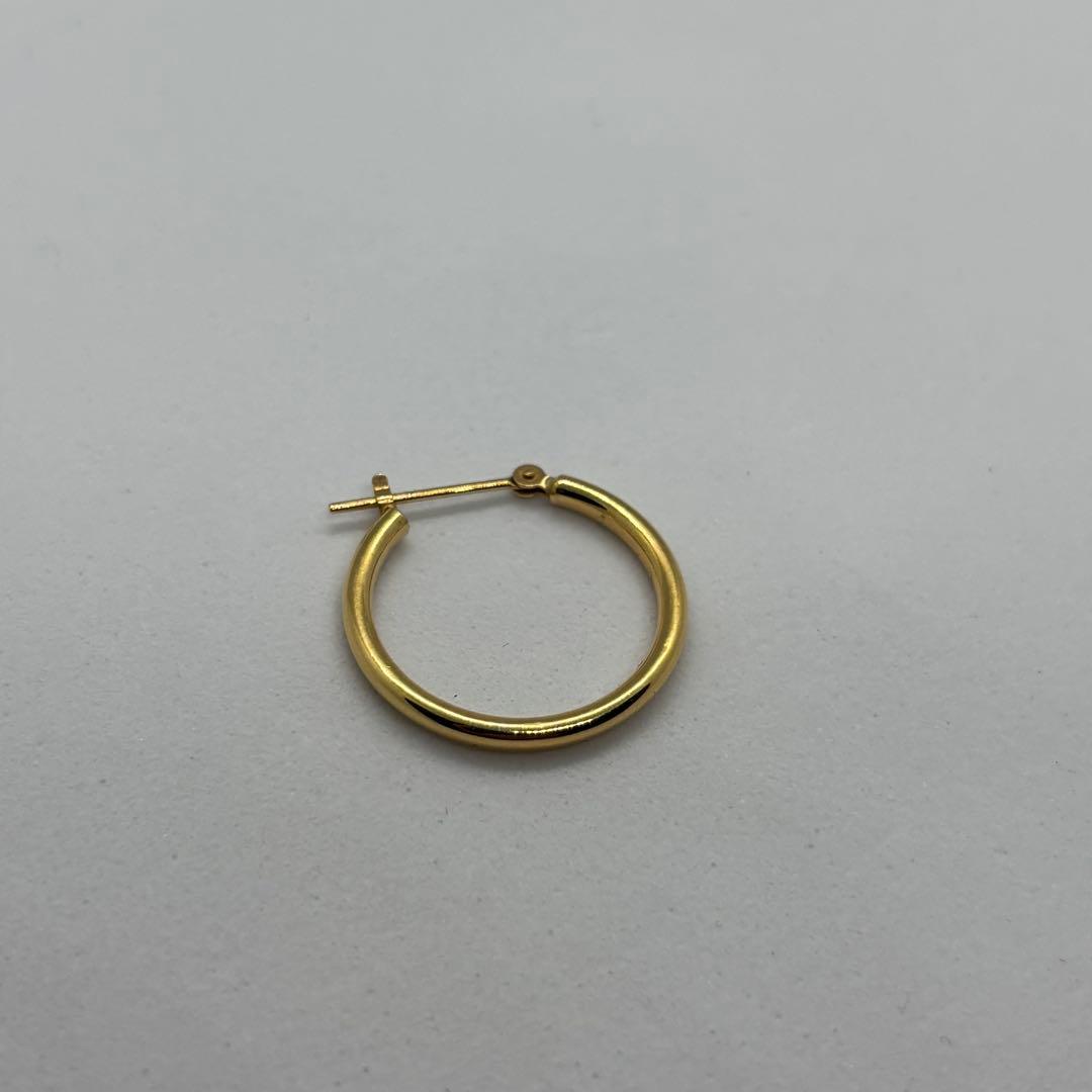 K18 ピアス 0.7g フープ 18金 YG イエローゴールド