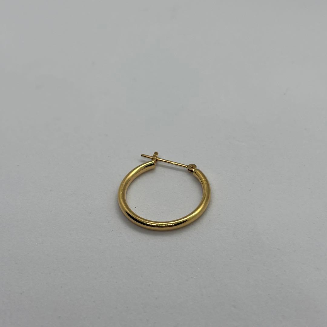 K18 ピアス 0.7g フープ 18金 YG イエローゴールド