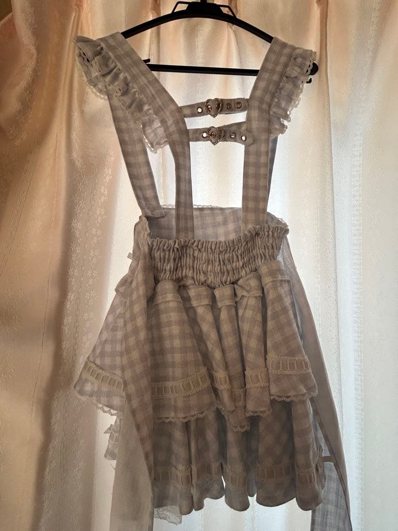 ꒰ LIZLISA ꒱ はしごリボンギンガムティアードスカパン ブルー