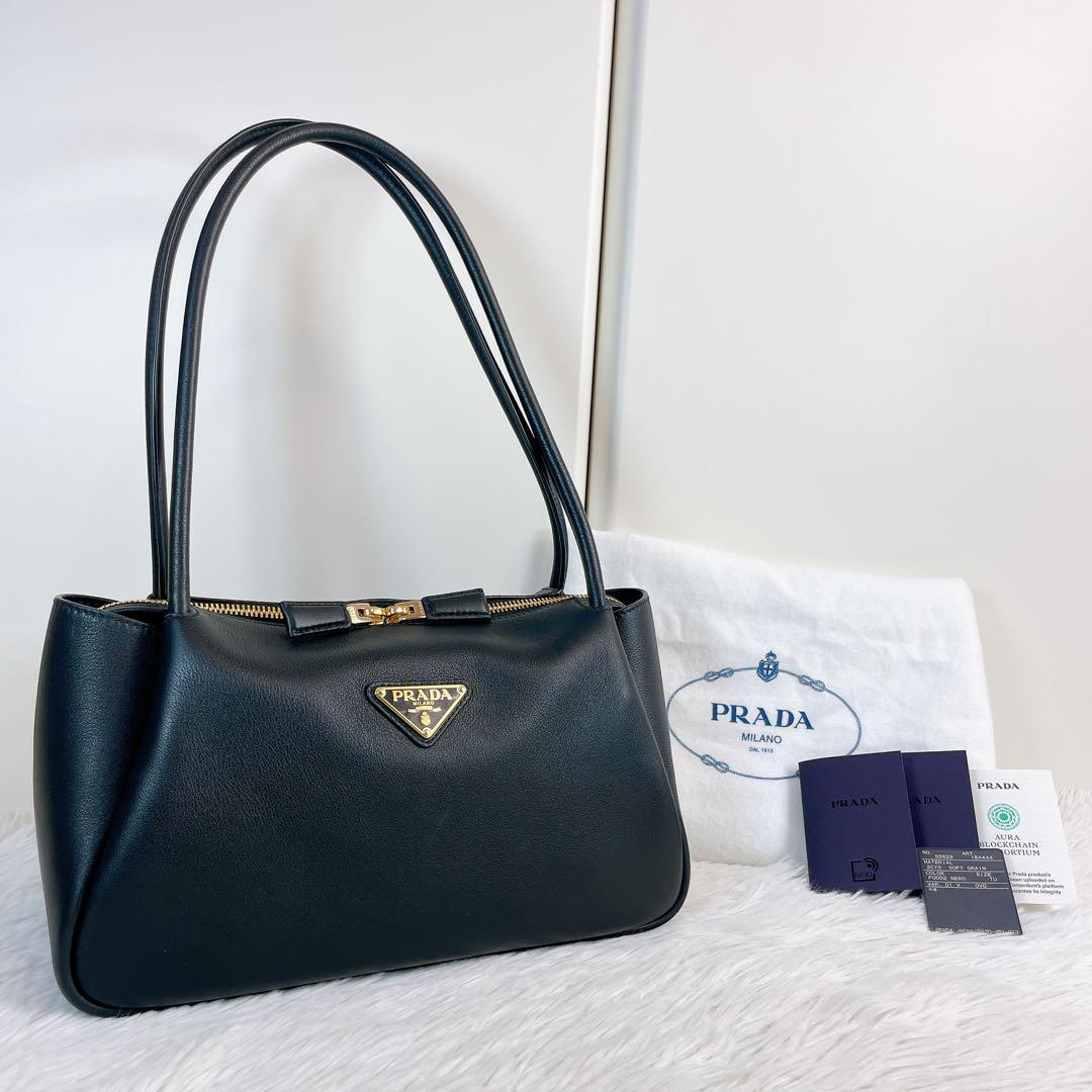 ●美品●PRADA プラダ　ハンドバッグ　レザー　ブラック　24SS
