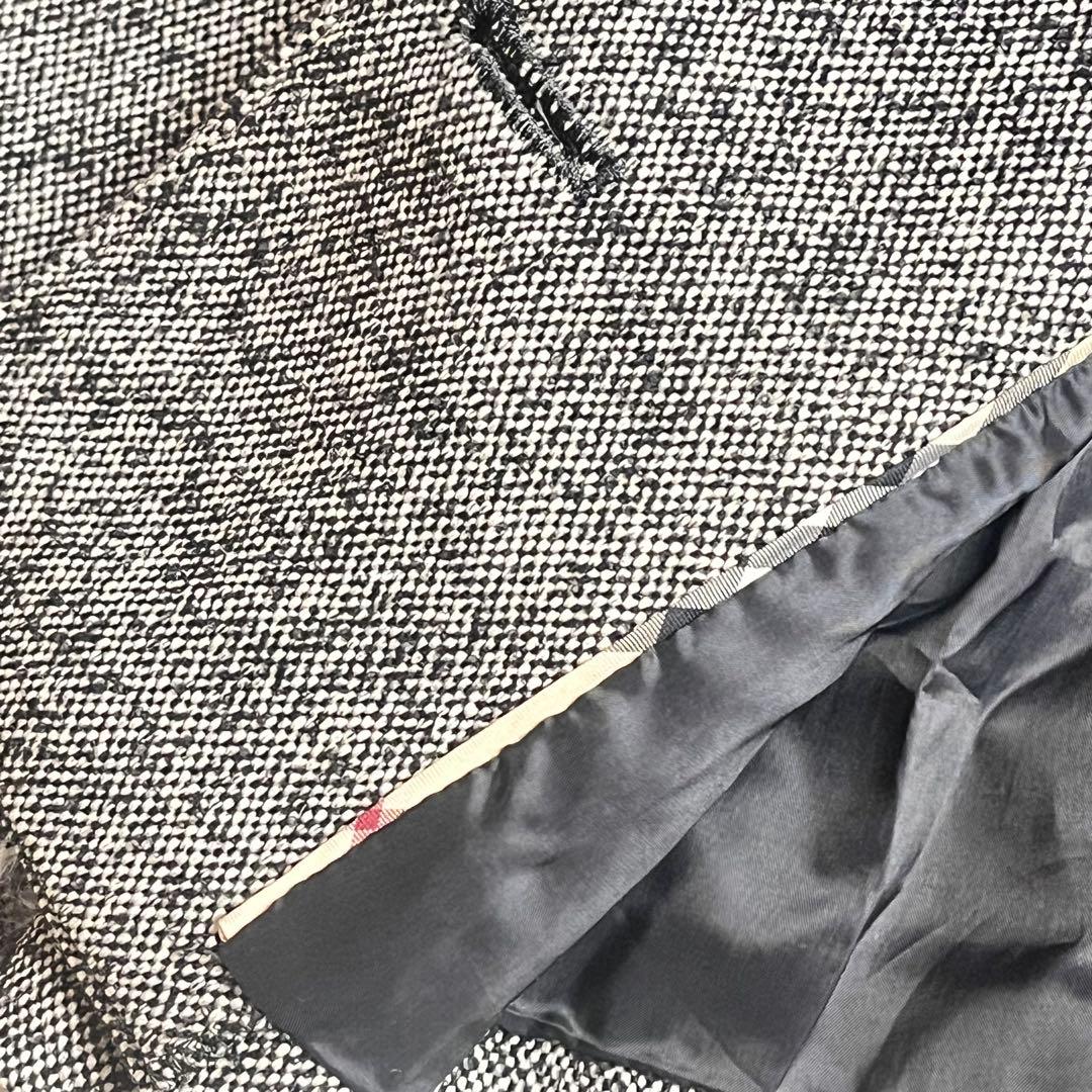 BURBERRY バーバリーロンドン ツイード ジャケット ラビットファー 40