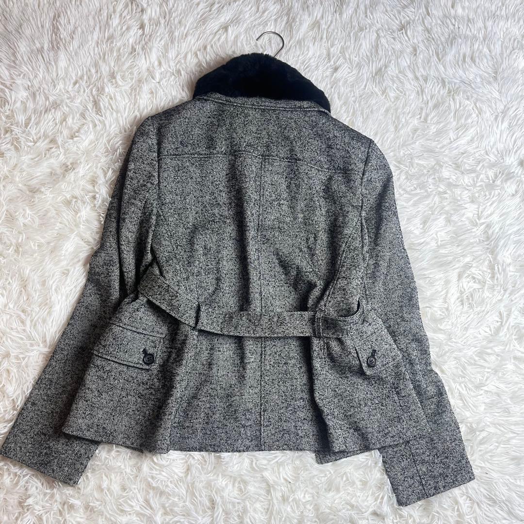 BURBERRY バーバリーロンドン ツイード ジャケット ラビットファー 40