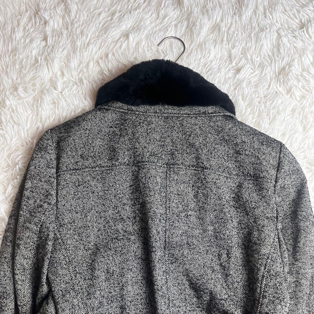 BURBERRY バーバリーロンドン ツイード ジャケット ラビットファー 40