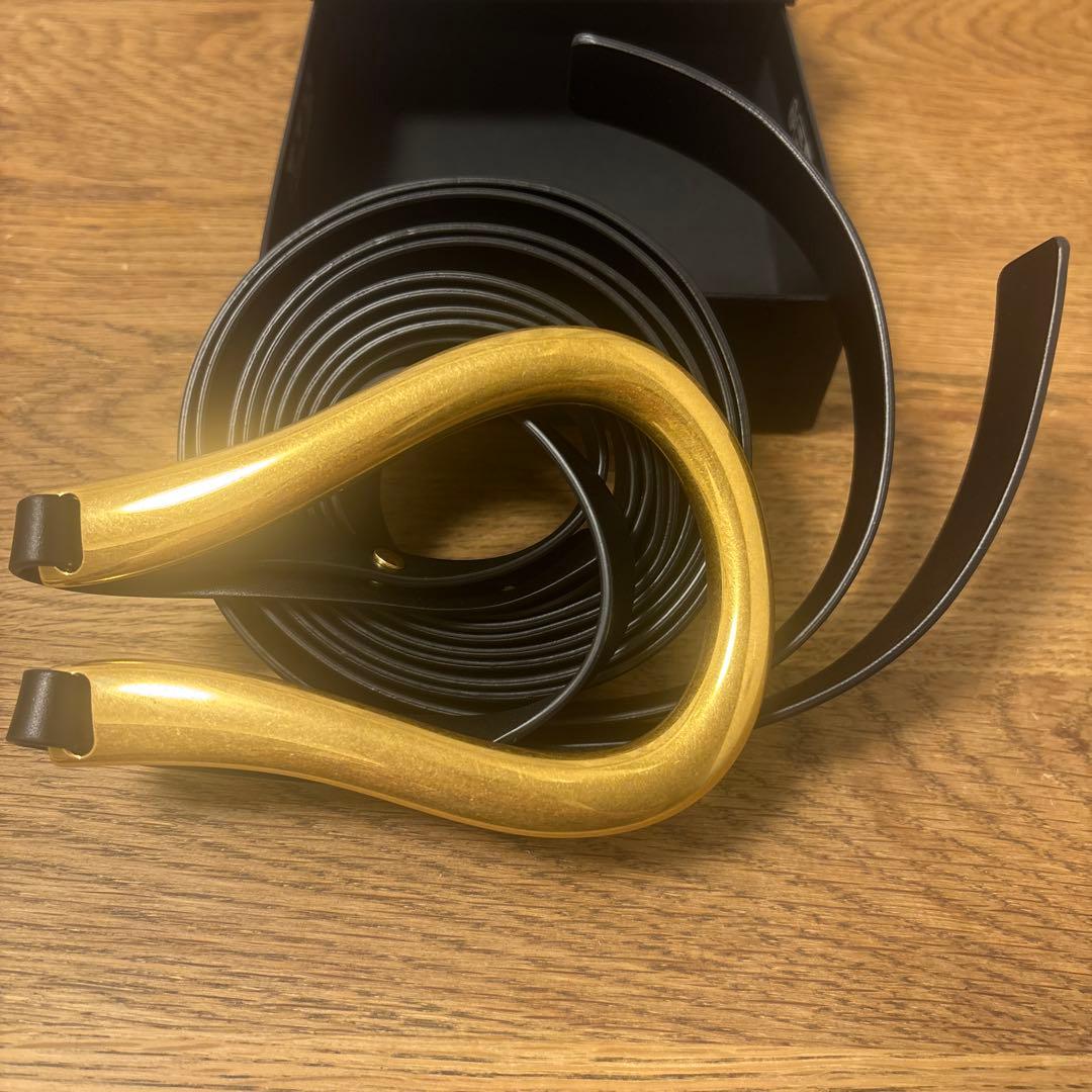 ボッテガべネタ　フレンチカーフ ブラック・ゴールド ベルト M