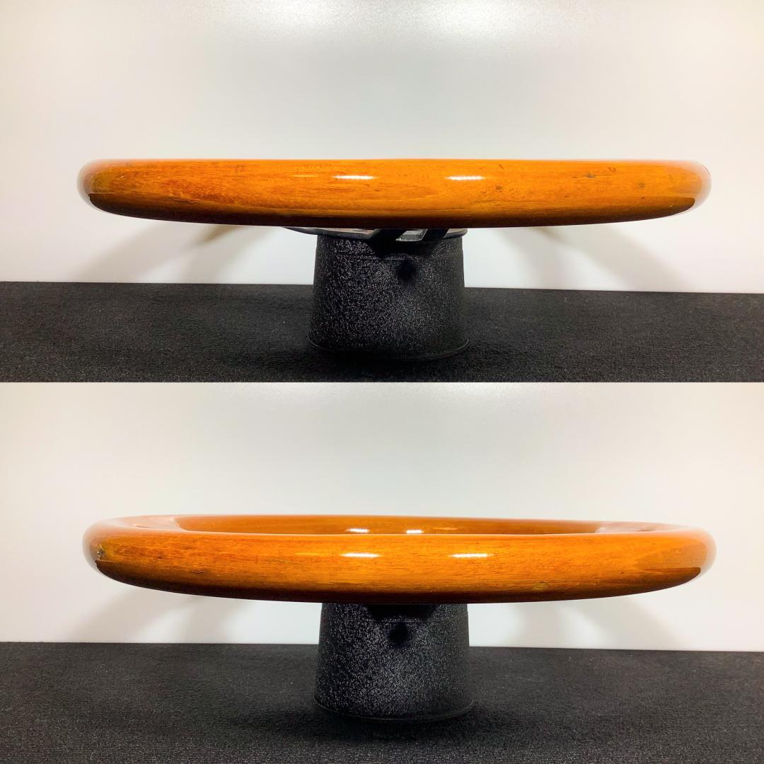 希少 ABARTH アバルト ウッドステアリング ブラックスポーク 当時物35φ