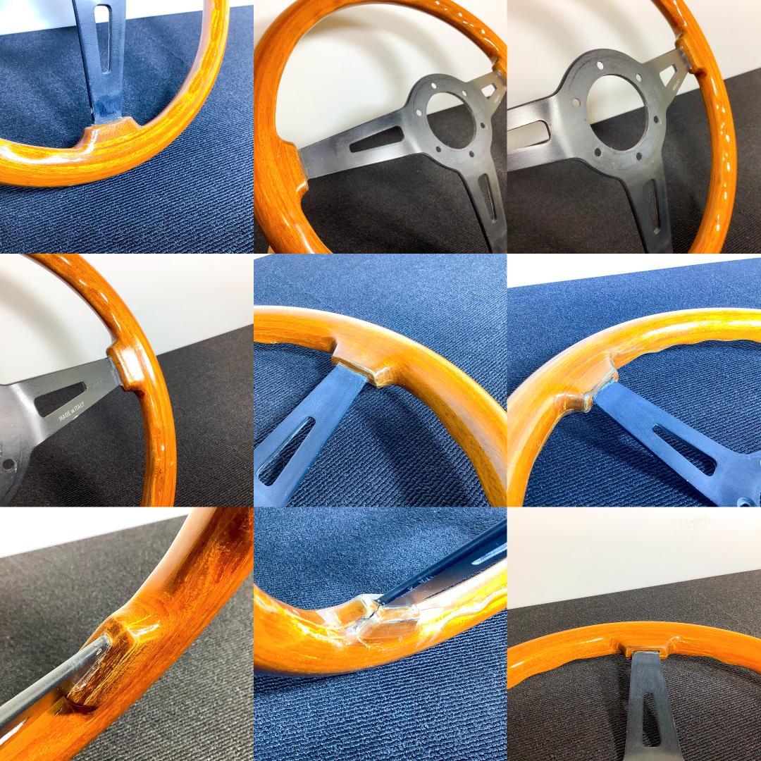 希少 ABARTH アバルト ウッドステアリング ブラックスポーク 当時物35φ