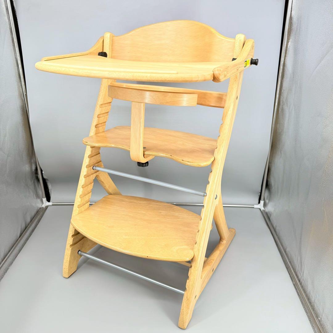 美品！　大和屋 すくすくチェア プラス テーブル＆ガード　ナチュラル