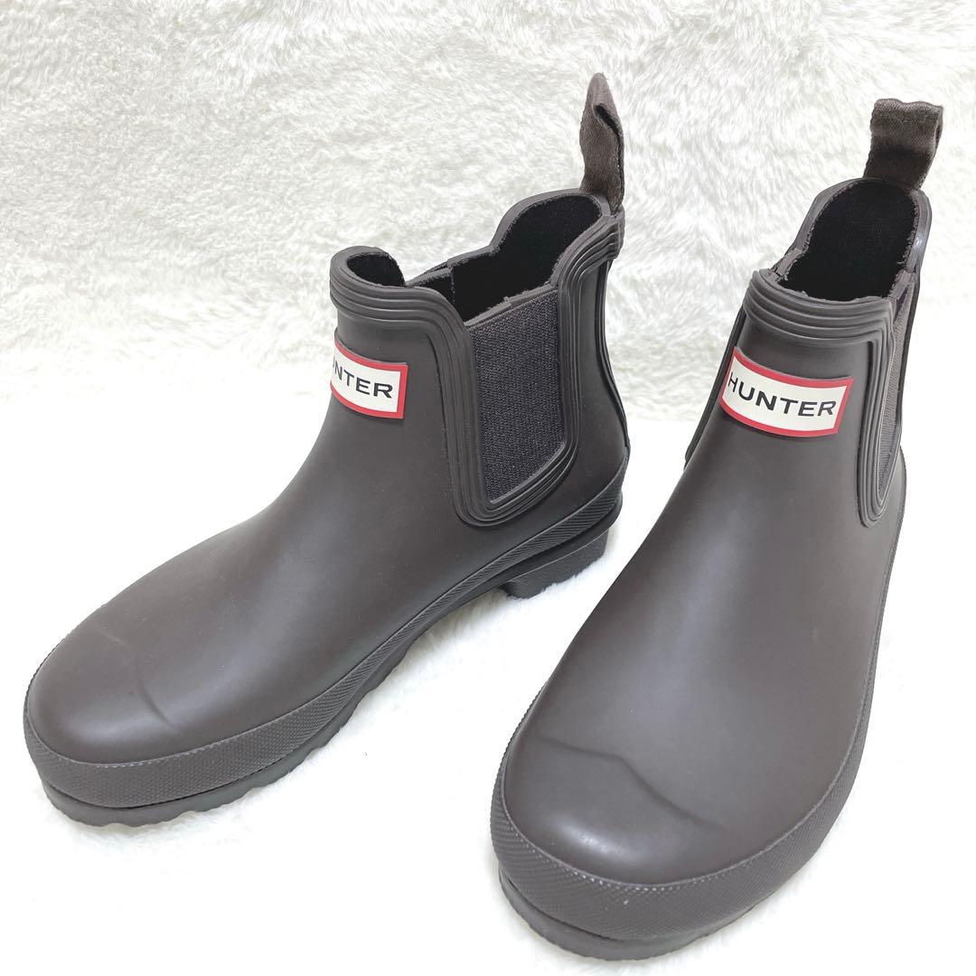 【美品】HUNTER ハンター　サイドゴア　レインブーツ ブラウン