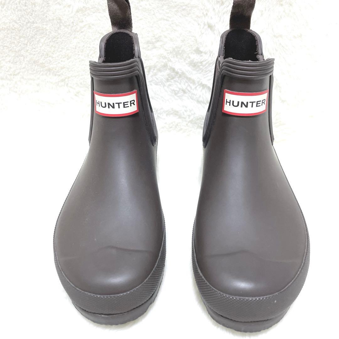 【美品】HUNTER ハンター　サイドゴア　レインブーツ ブラウン