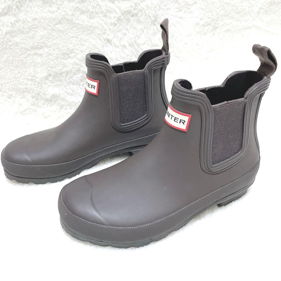 【美品】HUNTER ハンター　サイドゴア　レインブーツ ブラウン