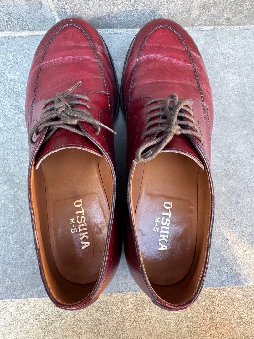 大塚製靴 M5 - 1504 外羽根Uチップ バーガンディ