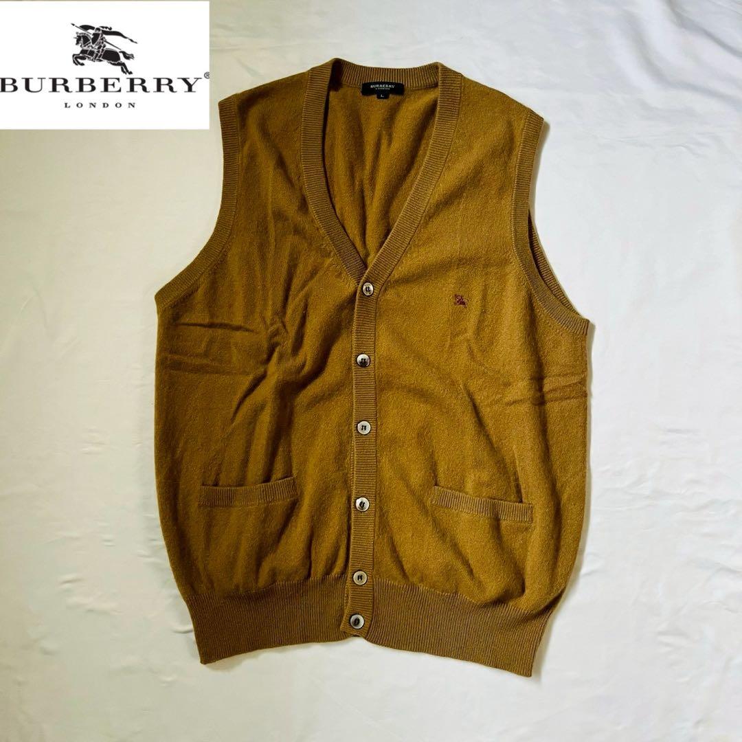 BUREBERRY LONDON バーバリー カシミア100 ベスト ブラウン