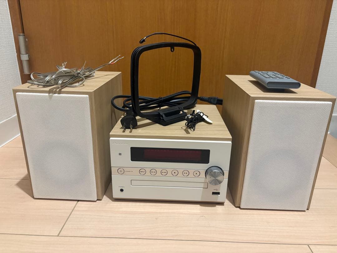 Pioneer X-CM56 ホワイト ミニコンポ リモコン付き パイオニア