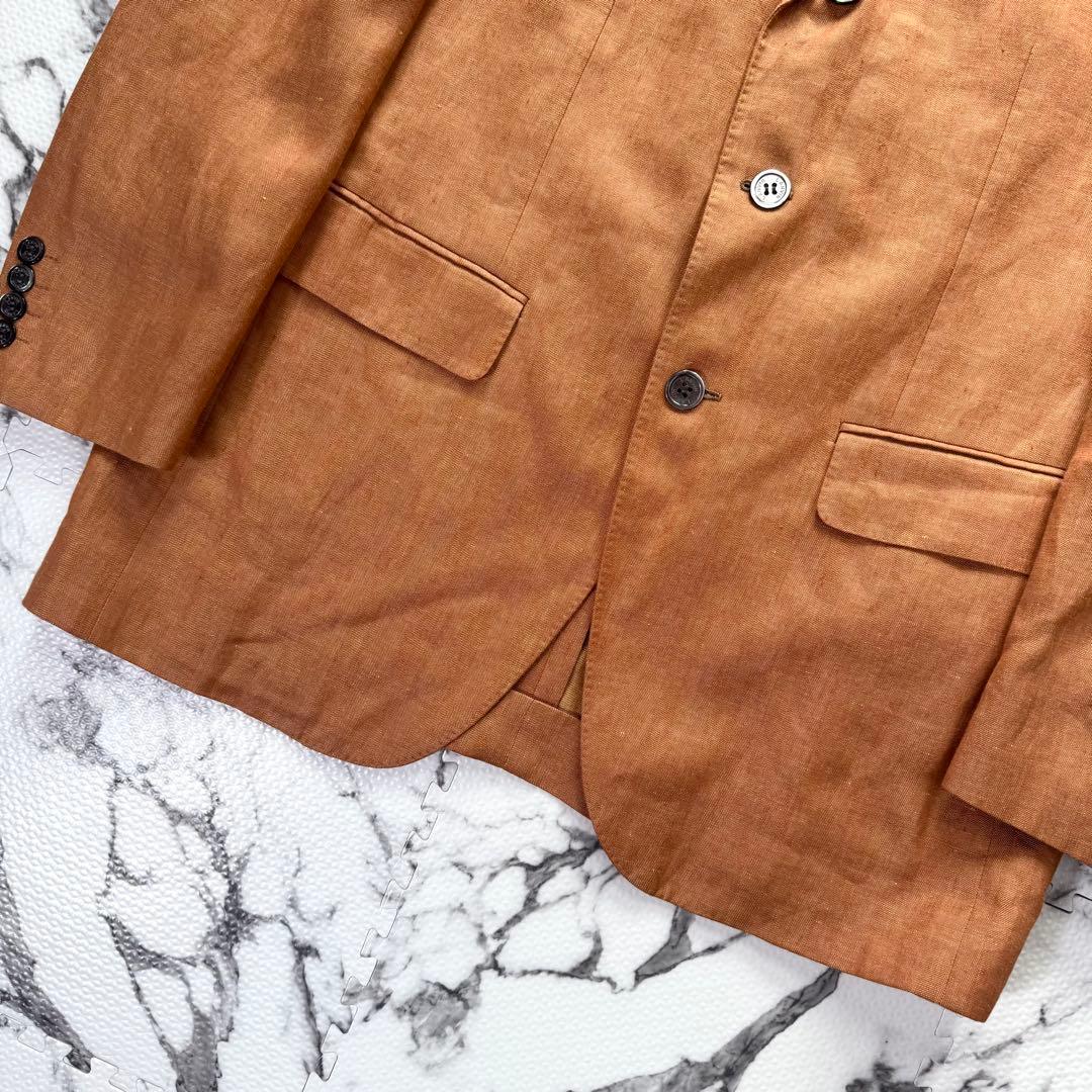 ランバンコレクション　テーラードジャケット　リネン　アンコン　シェルボタン
