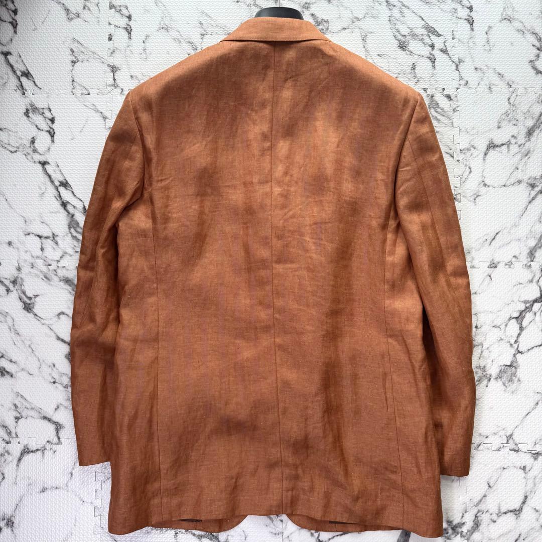 ランバンコレクション　テーラードジャケット　リネン　アンコン　シェルボタン