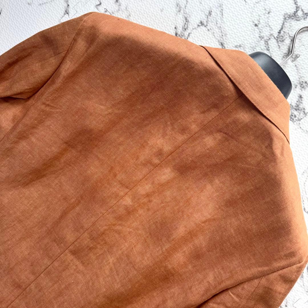 ランバンコレクション　テーラードジャケット　リネン　アンコン　シェルボタン