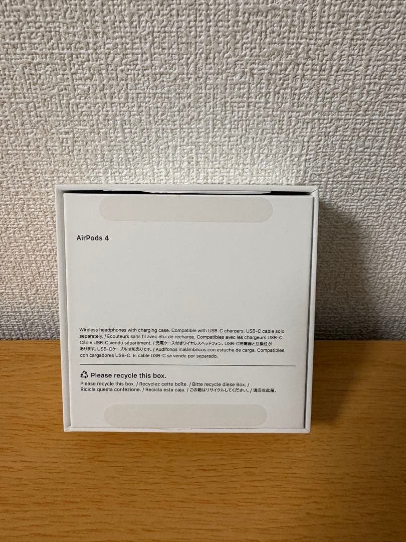 AirPods4 刻印入 ノイキャンなし （ケース、イヤホン本体、箱）