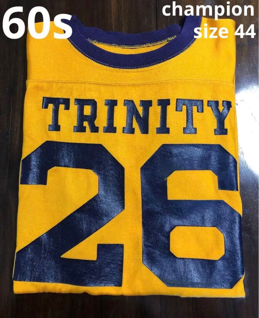60sチャンピオン　フットボール　Tシャツ　カレッジ　70s 80s ナス紺