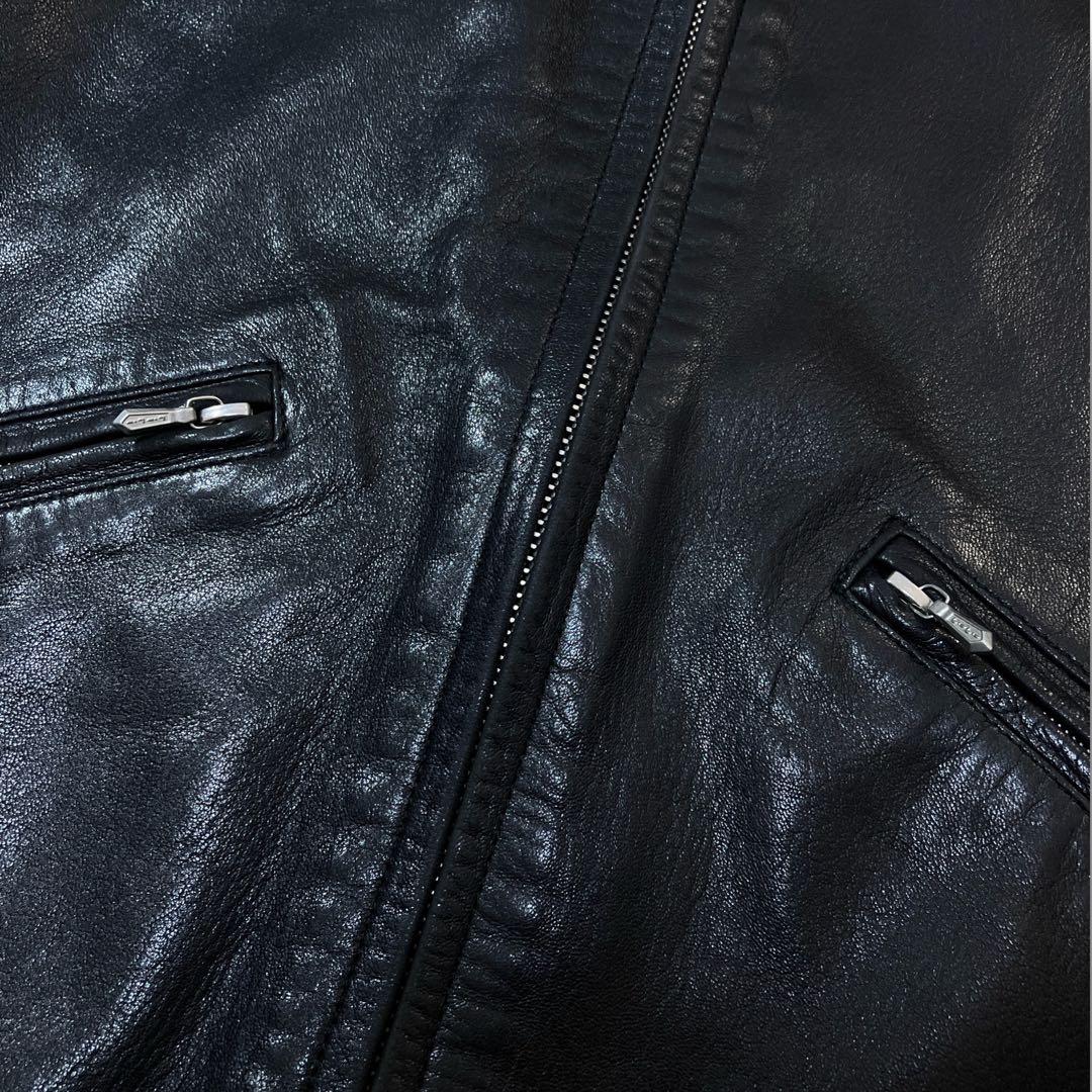 希少 agnes b. フランス レザー ライダース ジャケット アニエスベー