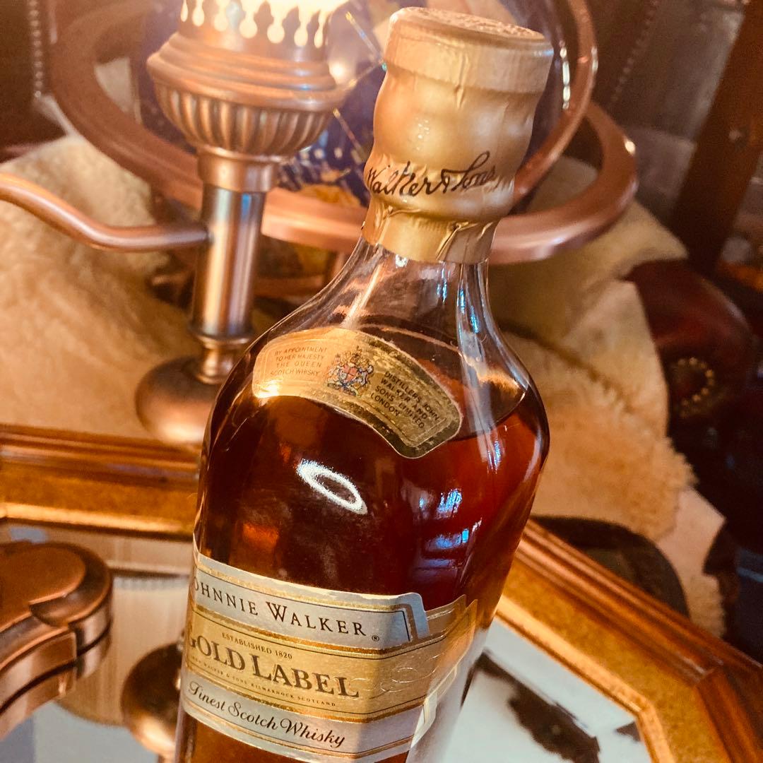 湯布院アンティーク未開封古酒ジョニーウォーカー ゴールドラベル18年オールド
