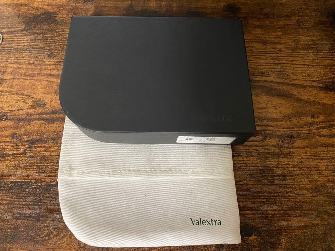 Valextra グレー 二つ折り名刺ケース 箱/保存袋付き