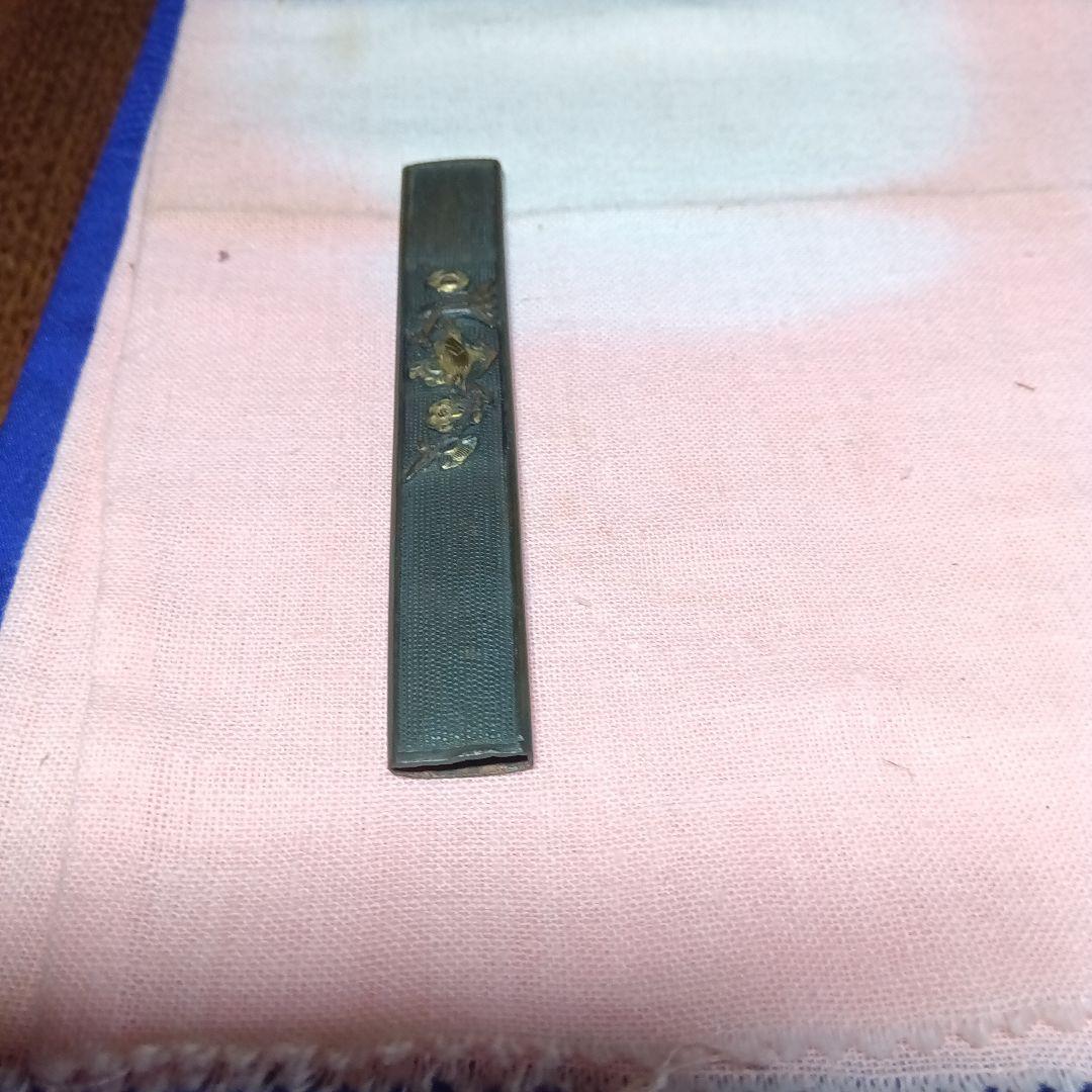 刀道具小柄赤銅梅に鶯図柄