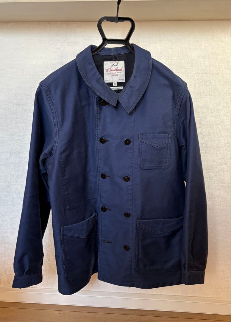 ルサンパレイユ アニダブル モールスキンカバーオールジャケット 40