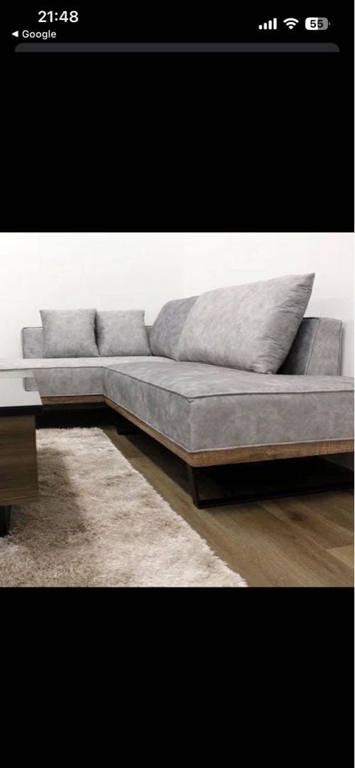 カウチタイプ ソファ グレー L字型　3人掛け