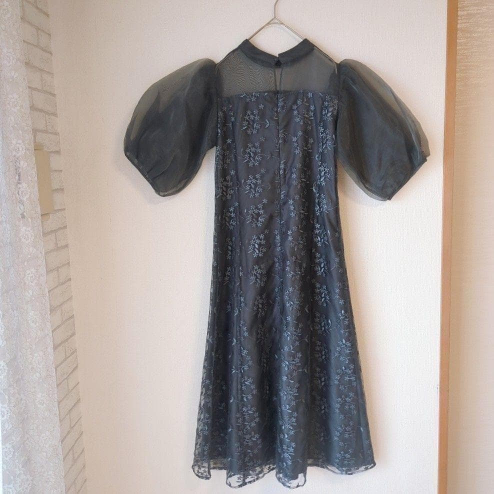 niana ニアナ オーガンジーパフスリーブ刺繍レース S 結婚式