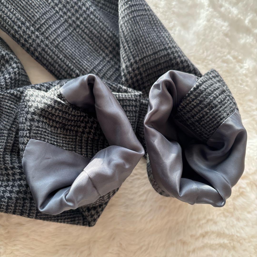 Framework グレンチェックツィードテーラードジャケット グレー ウール