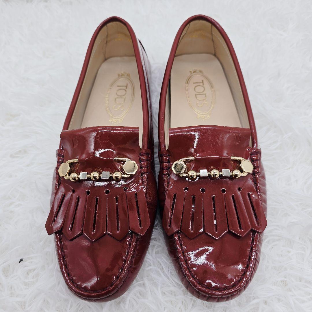 ✨超美品✨TOD'S エナメル タッセル ドライビングシューズ 24.5cm