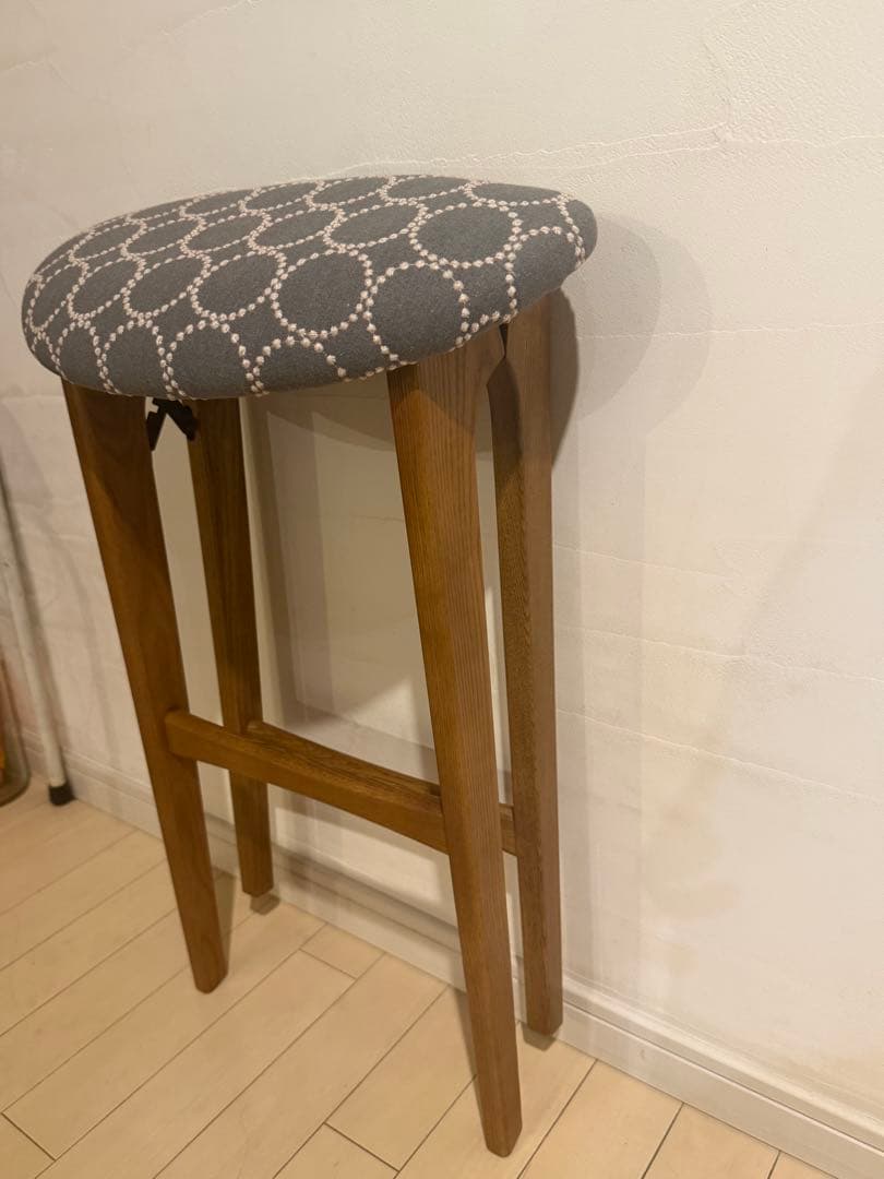 ミナペルホネン使用折りたたみハイスツール　イス 椅子　北欧スタイルインテリア家具