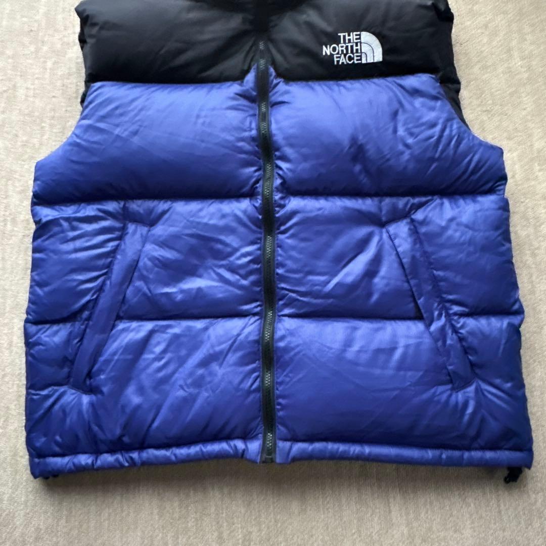 真*紀様 THE NORTH FACE ヌプシベスト ダウンベスト L 青黒 バ