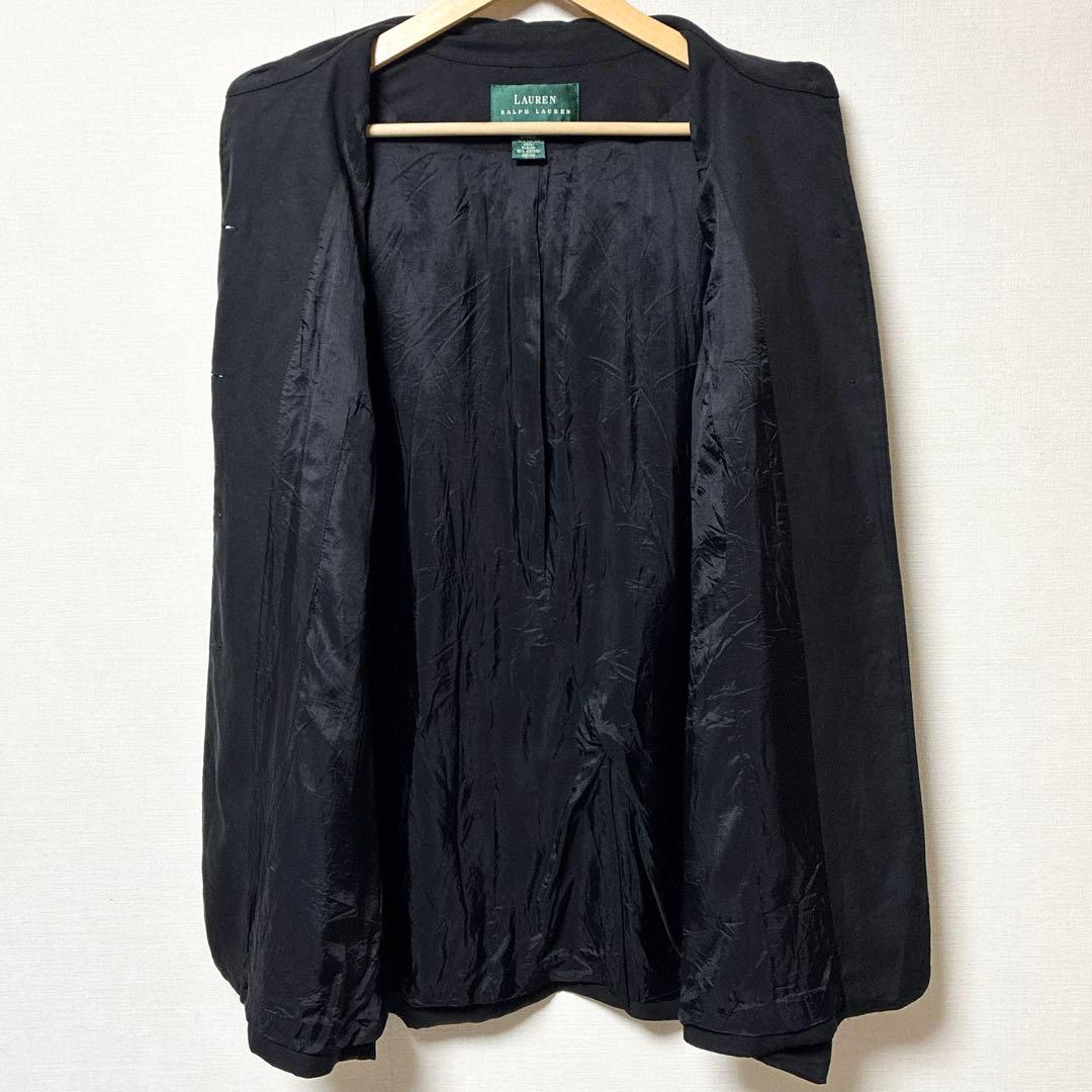 美品 超希少 ローレンラルフローレン シルク100%サファリジャケット ブラック