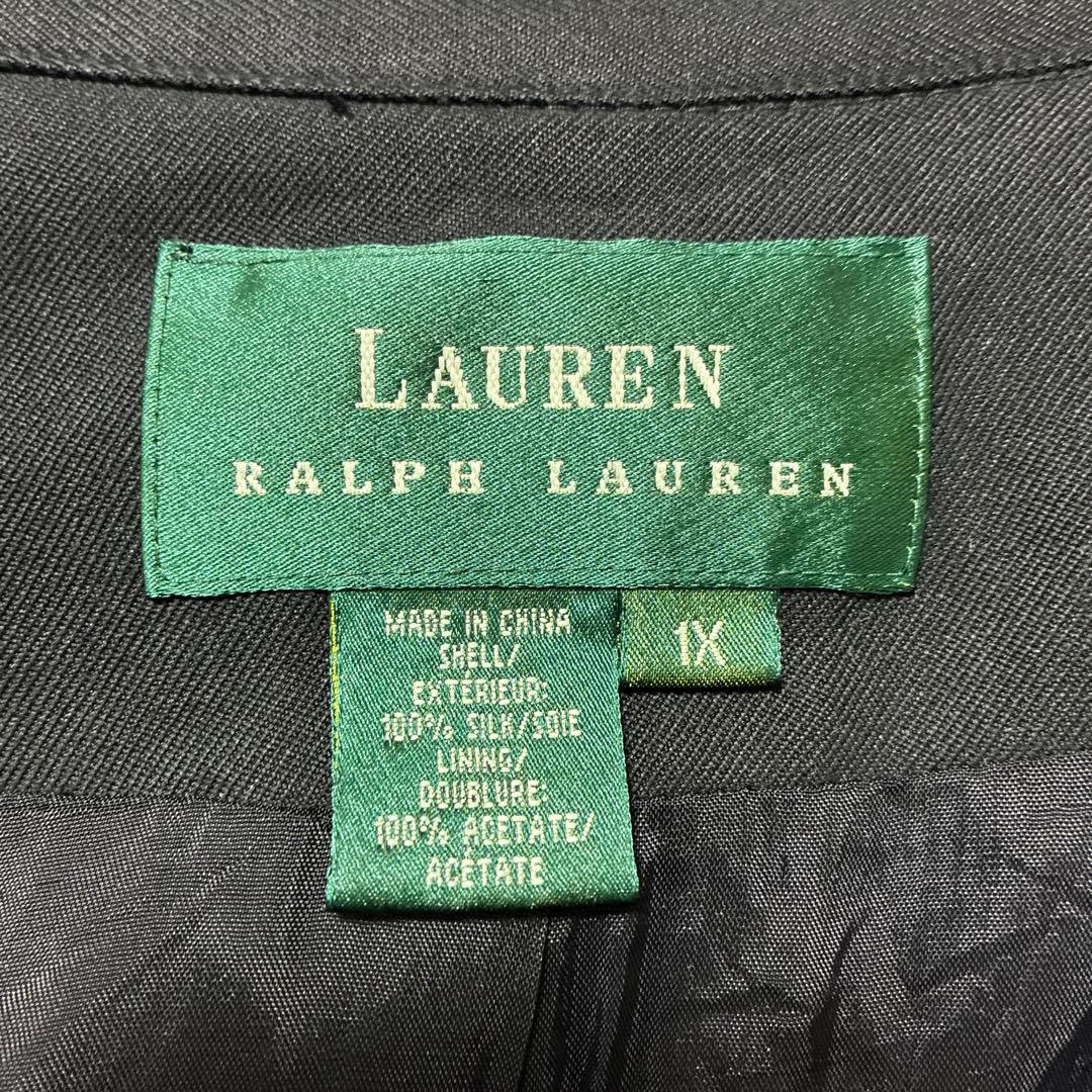 美品 超希少 ローレンラルフローレン シルク100%サファリジャケット ブラック