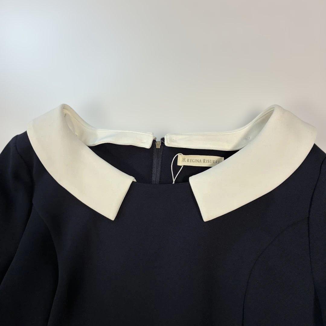 【新品】REGINA RISURRE 2way Aライン 白襟ワンピース タグ付