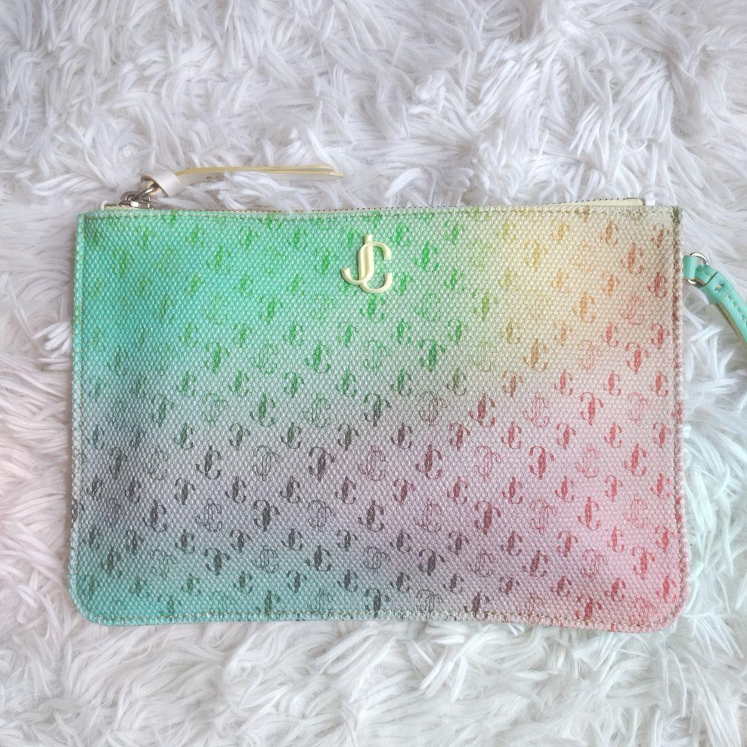 ■未使用級■ジミーチュウ クラッチバッグ ポーチ グラデーション JC ロゴ