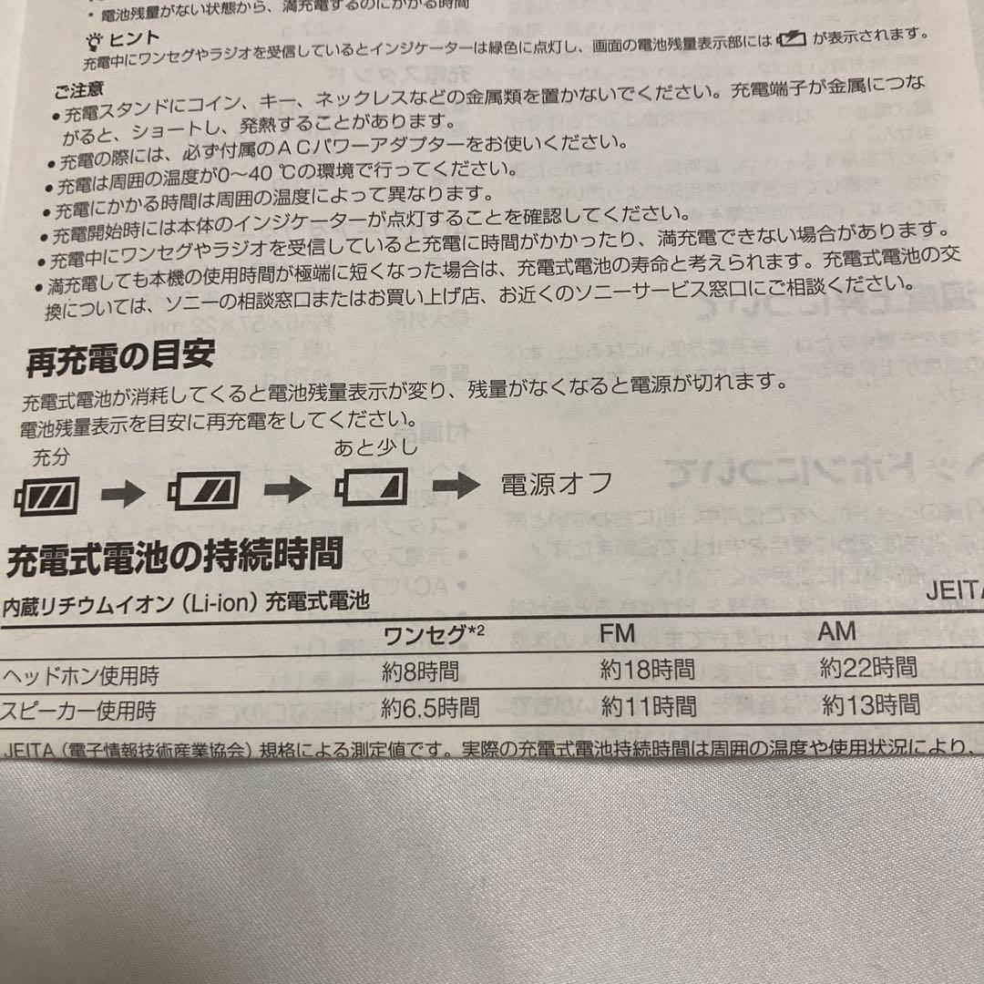 SONY ワンセグ対応AM/FMラジオ XDV-G200
