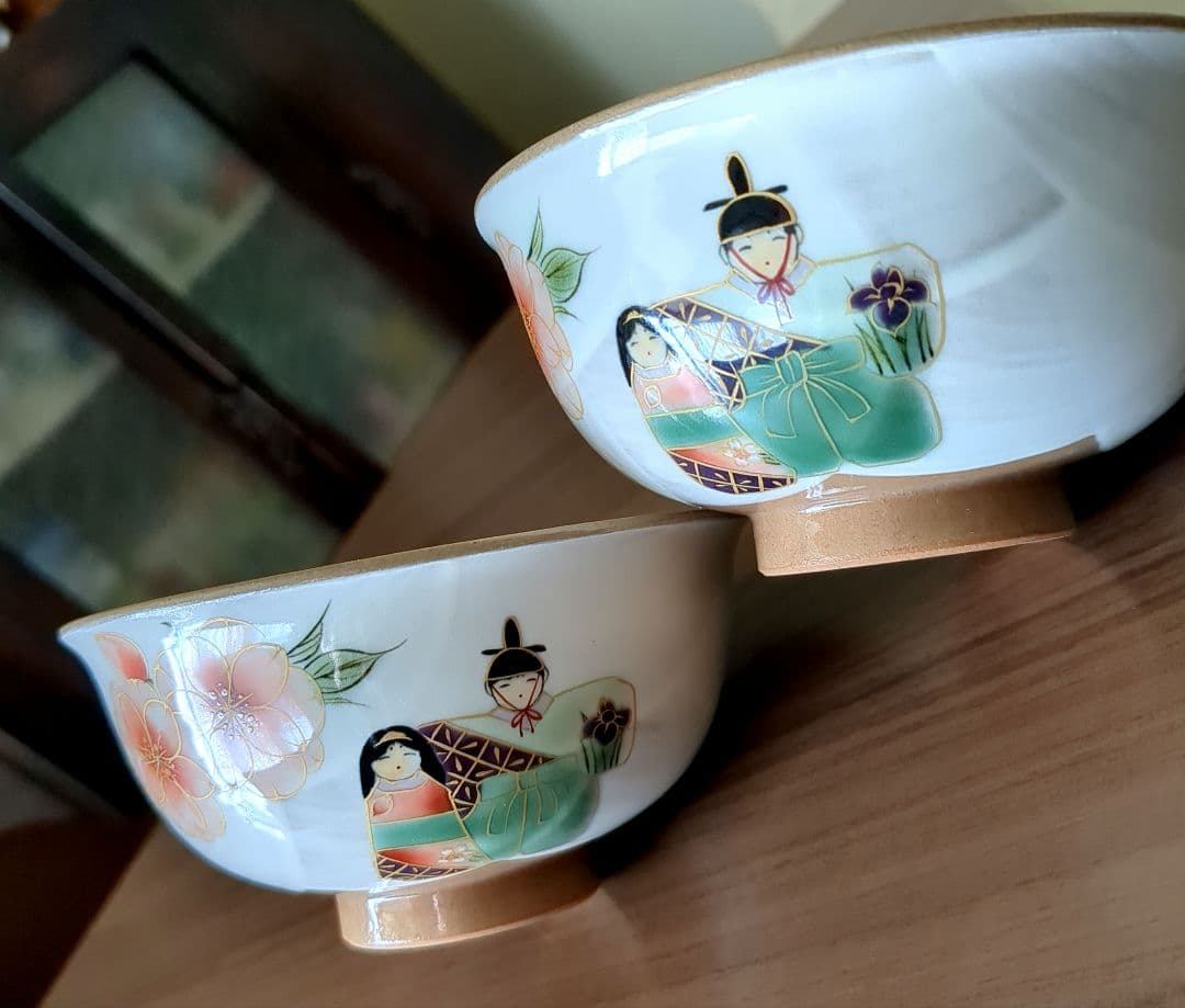 京焼陶あん　お雛さま飯碗湯呑みセット