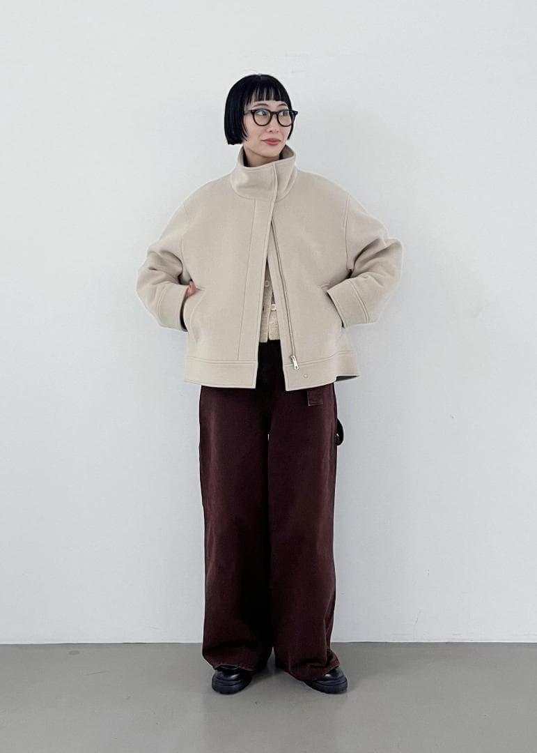 完売品 ADAM ET ROPE FEMME Super120'sウールブルゾン