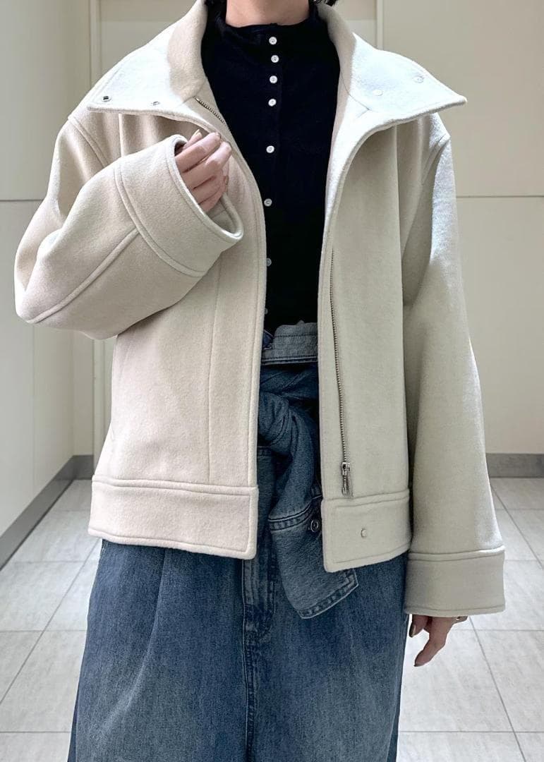 完売品 ADAM ET ROPE FEMME Super120'sウールブルゾン