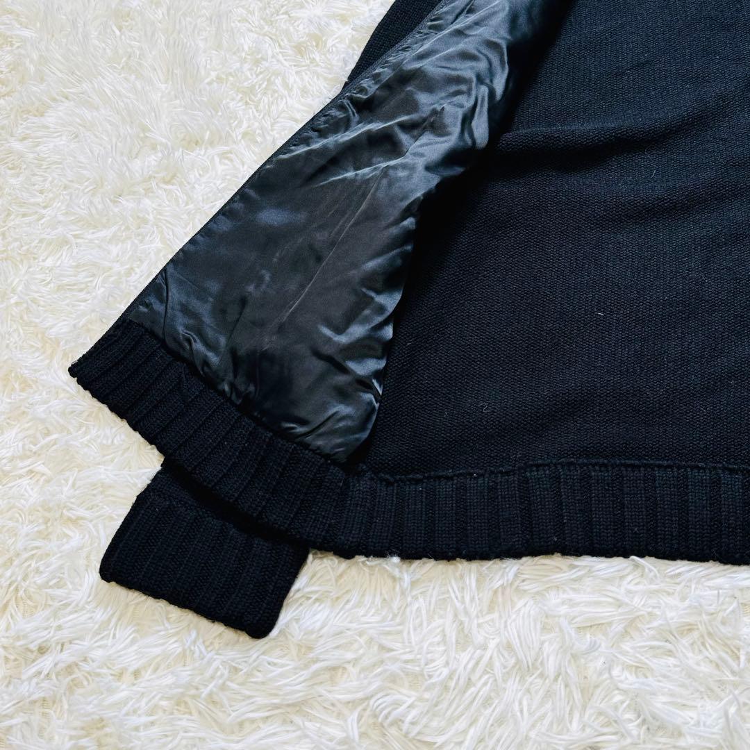 美品✨バーバリーブラックレーベル ニットジャケット 千鳥柄 黒／白 サイズM