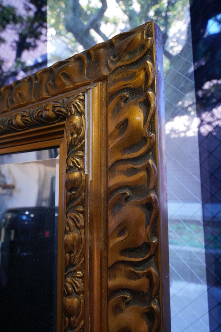 【交渉中】額装vintageミラー/GOLD