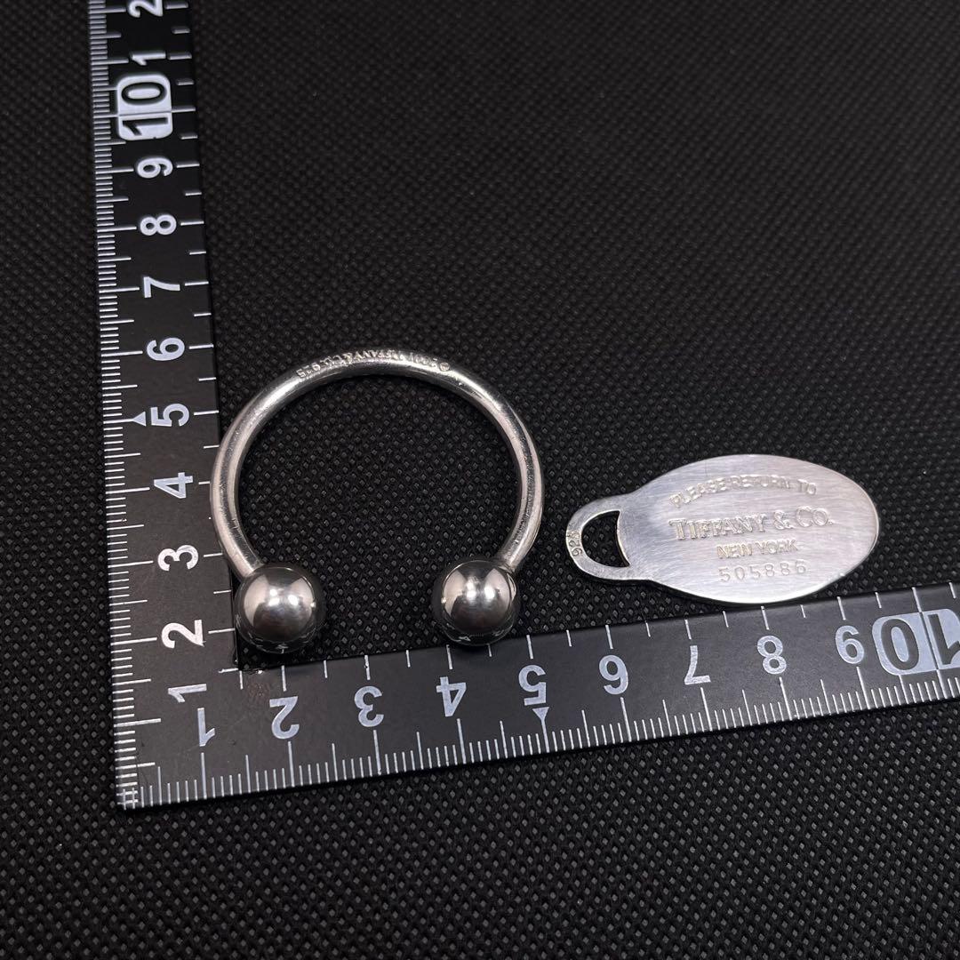 ティファニー　キーリング　大きい　ロゴプレート　シルバー#A-224