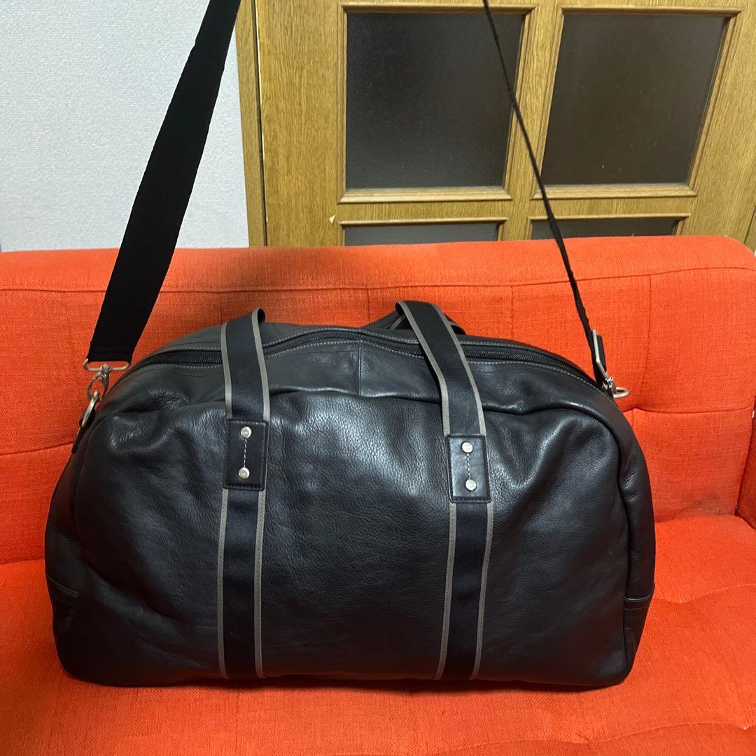 美品COACH ブラックレザーボストンバッグ 旅行ドックタグ付コーチ