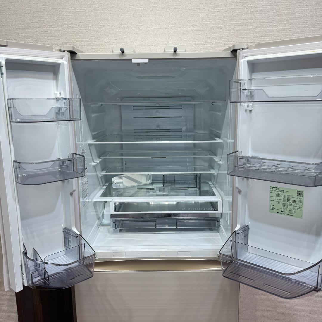 東京23区送料無料　極美品東芝6ドア冷蔵庫　551L製氷機有　GR-S550FZ