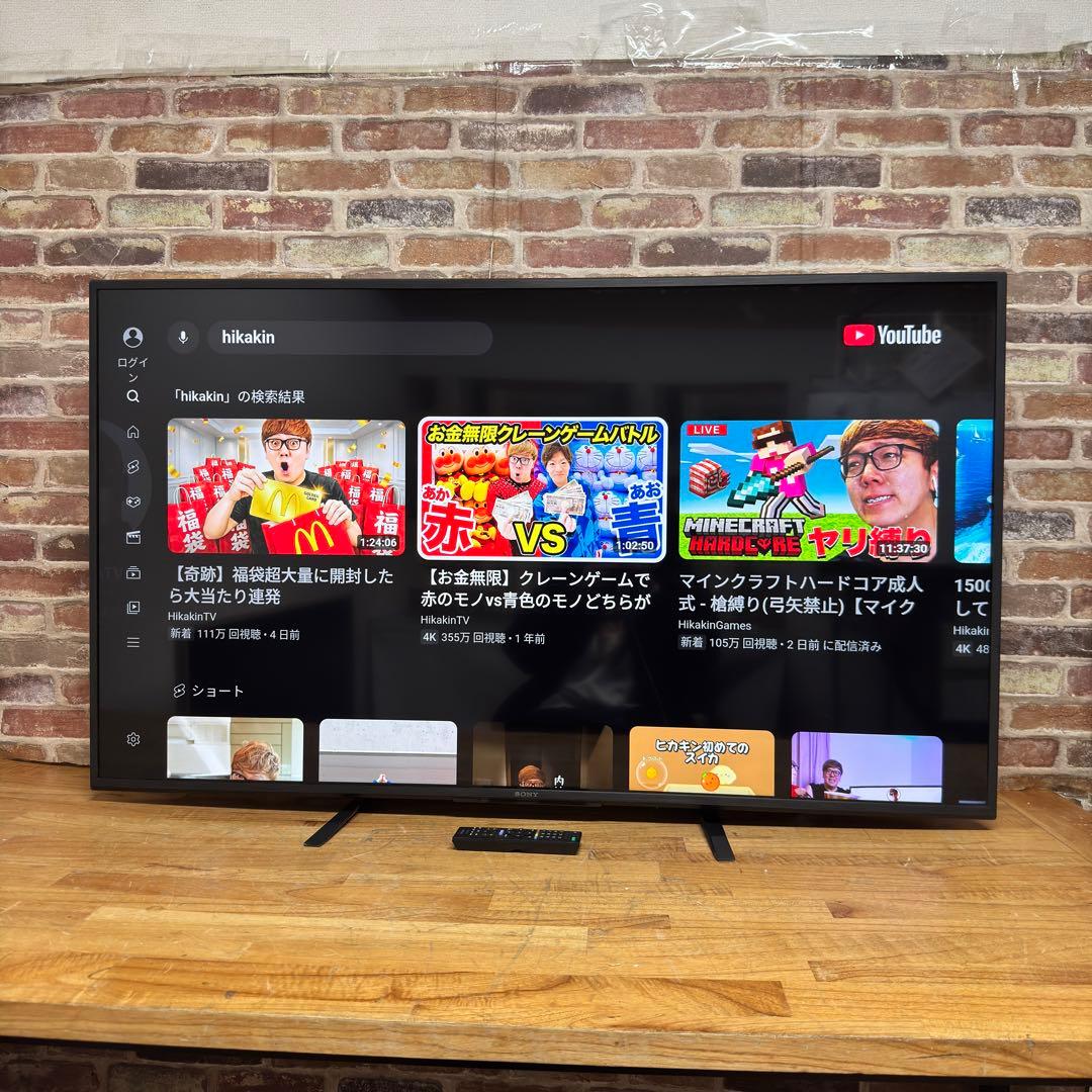 SONY 55V型 4K チューナーレス 液晶テレビ BRAVIA 動画アプリ○