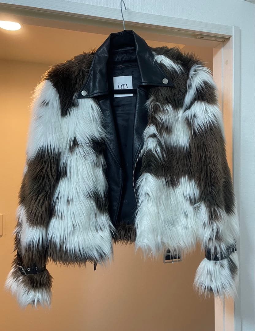 ジェイダ GYDA レイヤードエコファーベルトライダースジャケット （ミックス）